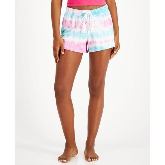Jenni by Jennifer Moore Womens Lace Up Printed Pajama Shorts;Small