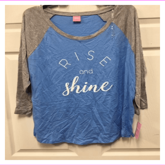 Jenni by Jennifer Moore Womens Raglan-Sleeve Graphic Pajama Top