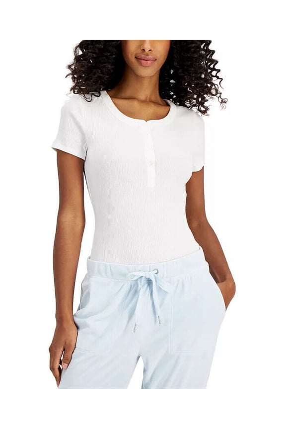 by Jennifer Moore Womens Ribbed Henley Bodysuit;XX-Large