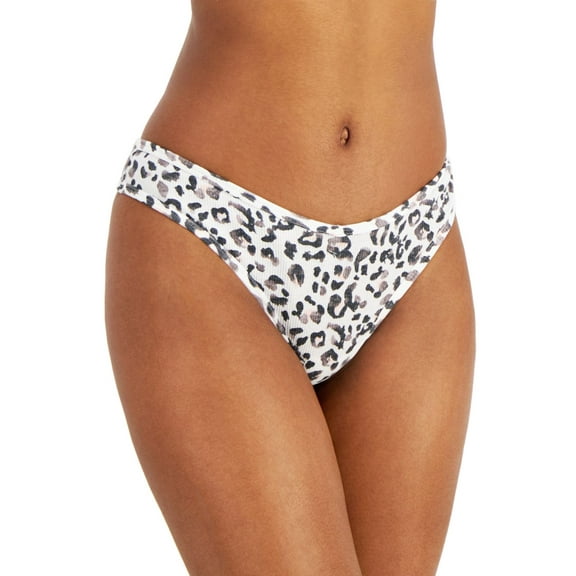 Jenni by Jennifer Moore Womens Ribbed Thong, Small, Watercolor Leo