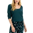 thumbnail image 1 of Jenni by Jennifer Moore Womens Solid Long-Sleeve Pajama Top Only,1-Piece, XS, June Bug, 1 of 5