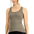 thumbnail image 1 of Jenni by Jennifer Moore Womens Solid Ribbed Tank Top,Olive,X-Small, 1 of 1
