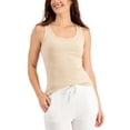 thumbnail image 1 of Jenni by Jennifer Moore Womens Solid Ribbed Tank Top,Sand,Medium, 1 of 1