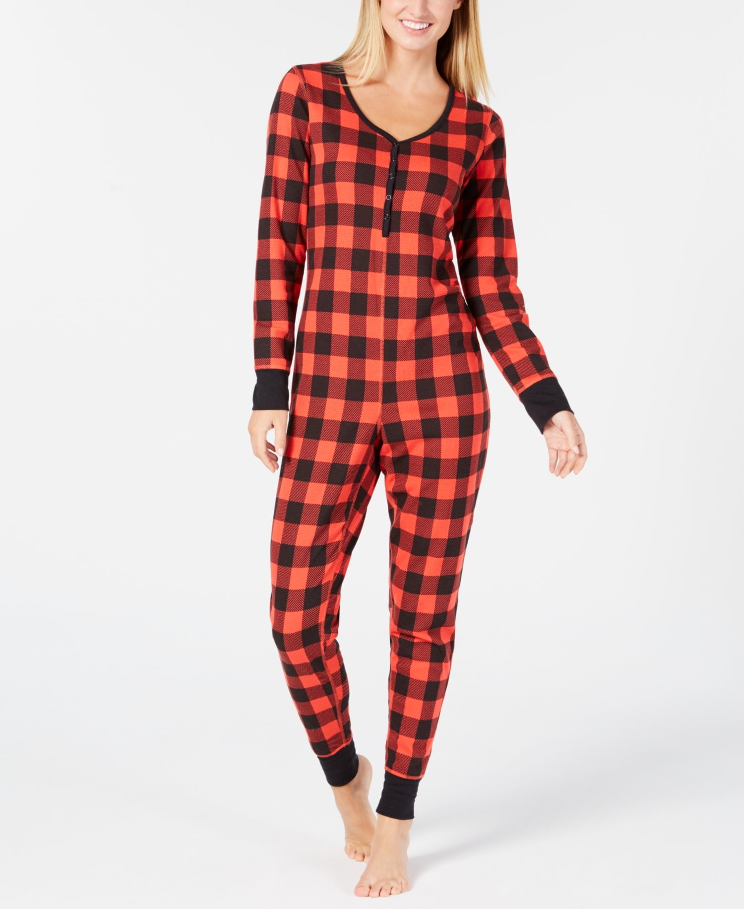 Jenni by Jennifer Moore Womens Thermal One Piece Pajama