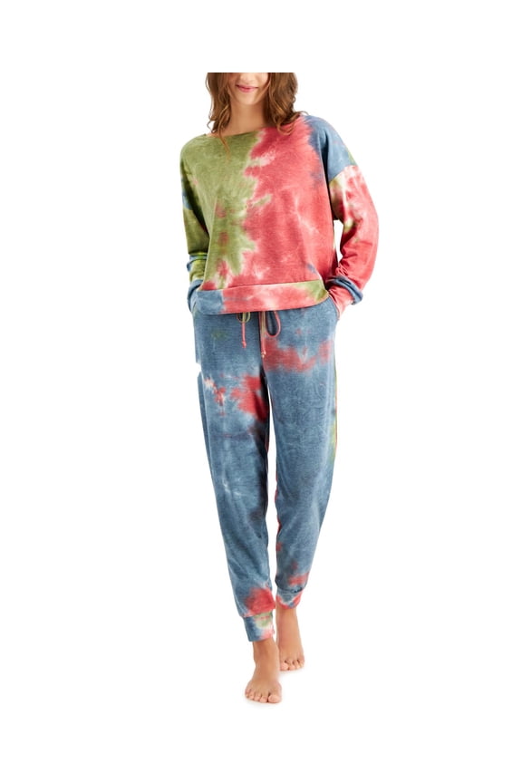 Womens Tie-Dyed Pajama Top Only,1-Piece, Large, Garnet Denim