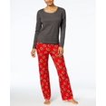thumbnail image 1 of Jenni by Jennifer Moore Womens Top and Printed Fleece Pants Pajama Set, 1 of 1