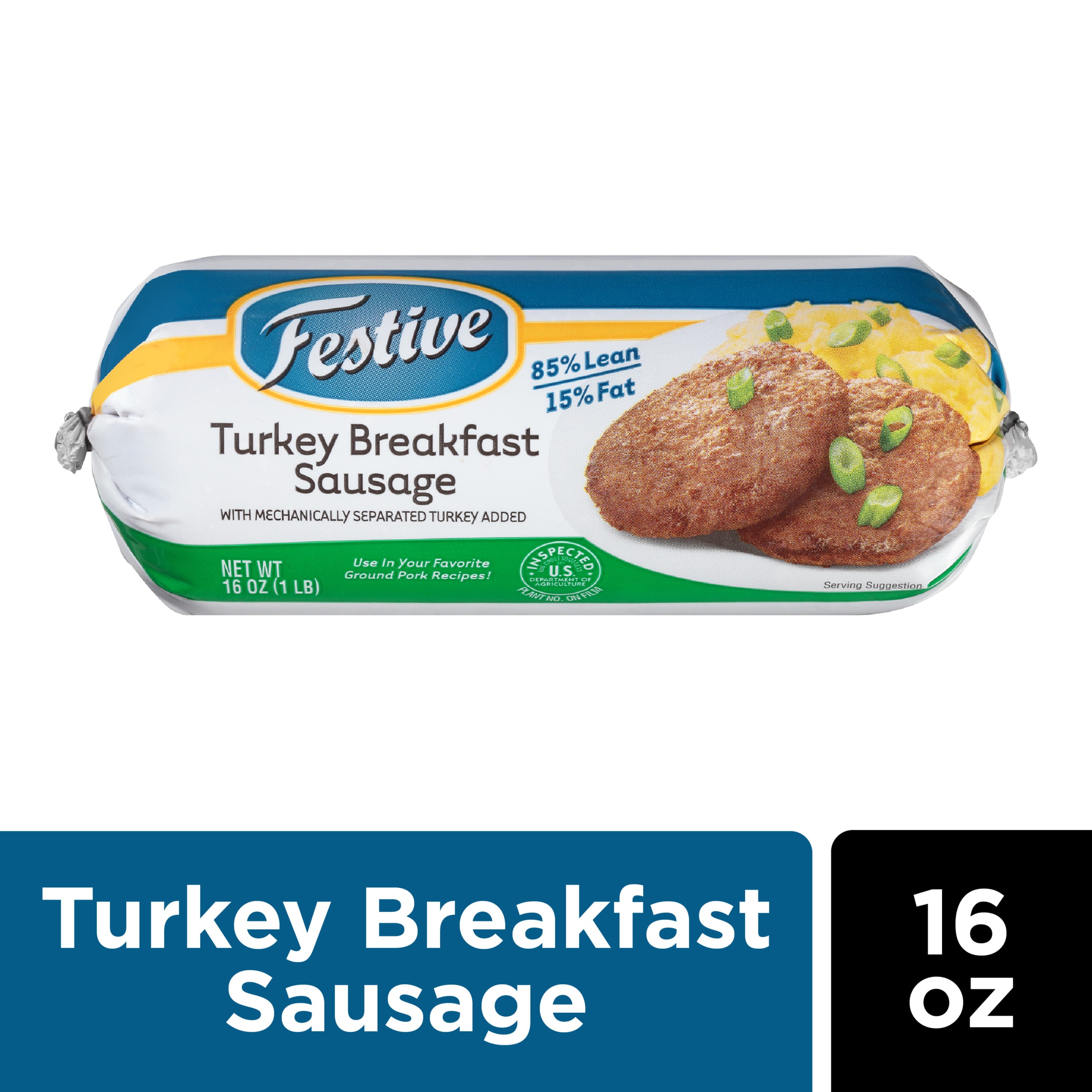 Jennieo Turkey Festive Turkey Sausage Roll Frzn 1lb