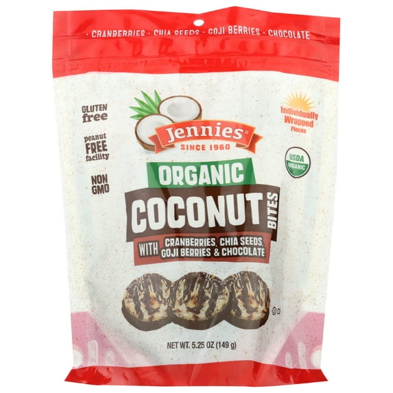 Jennies Coconut Bites - Organic - Cranberry Goji, 5.25 Oz