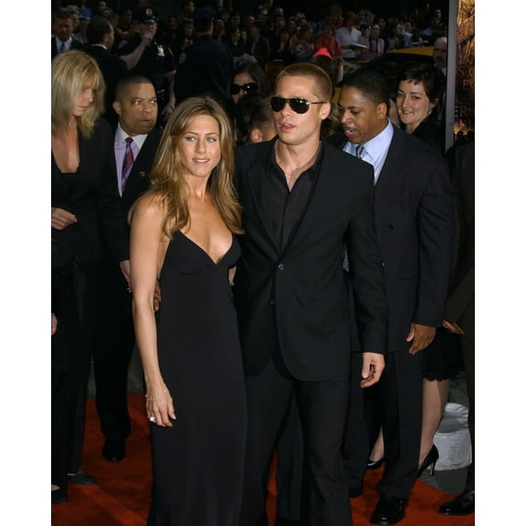 Jennifer Aniston And Brad Pitt Attend The U.S. Premiere Of Troy At The Ziegfeld Theater May 10, 2004 In New York City (Photo David BlackmanEverett Collection) Celebrity (8 x 10)