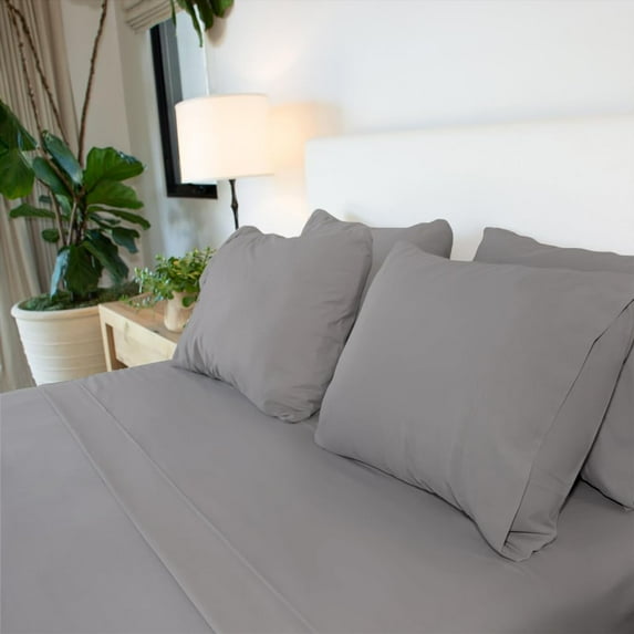 Jennifer Collection Sheet Set, 4-Piece Microfiber Sheets & Pillowcases - Ultra-Soft, Breathable and Wrinkle-Resistant for Cal-King Size Bed (California King, Graphite)