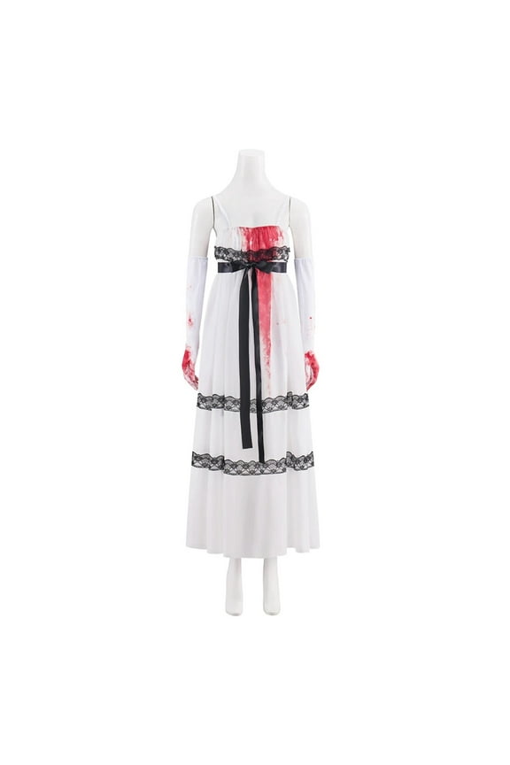 Jennifer Costume - Elegant White Dress with Gloves for Women