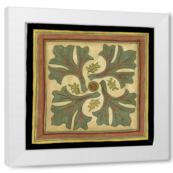 Jennifer Goldberger 4x14 White Modern Wood Framed Wall Art Titled - Arts and Crafts Leaves II