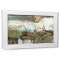 thumbnail image 1 of Jennifer Goldberger 4x14 White Modern Wood Framed Wall Art Titled - Pieced Earth II, 1 of 5