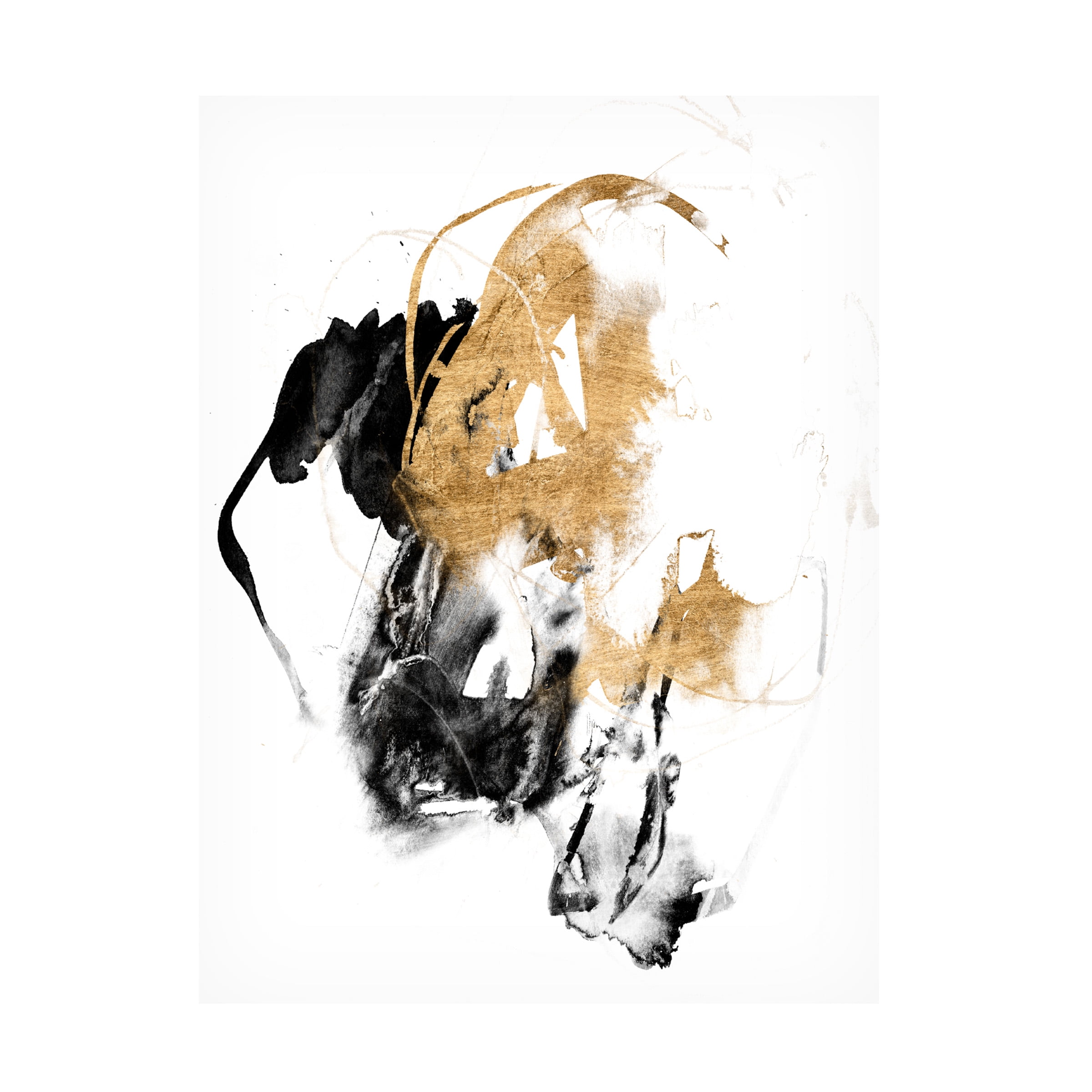 Jennifer Goldberger 'Black And Gold Splash II' Canvas Art