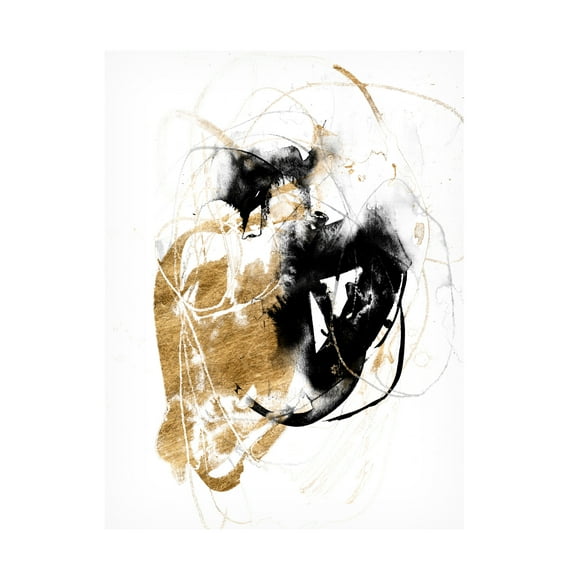 Jennifer Goldberger 'Black And Gold Splash III' Canvas Art
