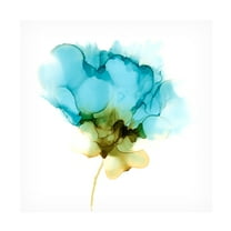 Jennifer Goldberger 'Blooming Cyan II' Canvas Art