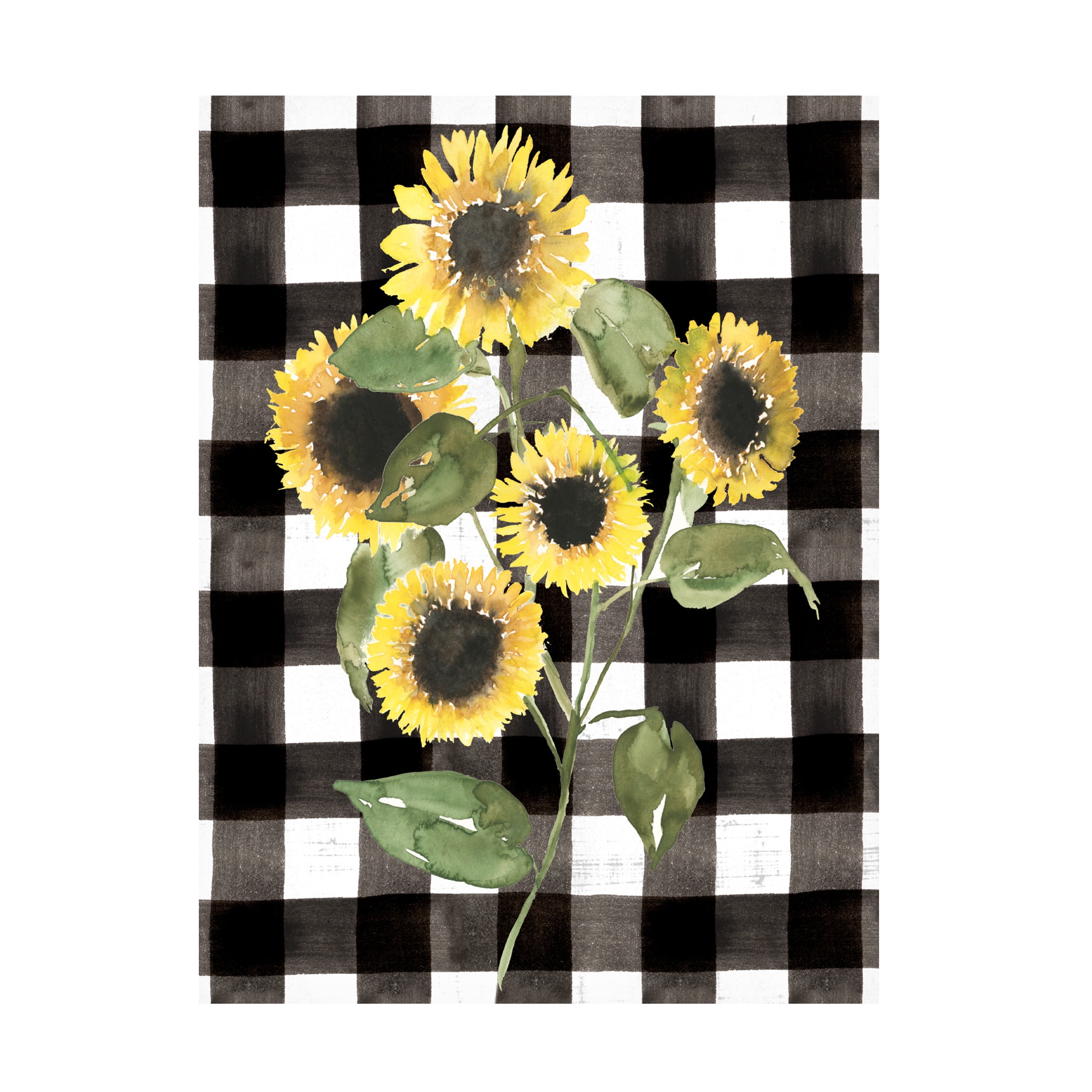 Jennifer Goldberger 'Buffalo Check Sunflower II' Canvas Art