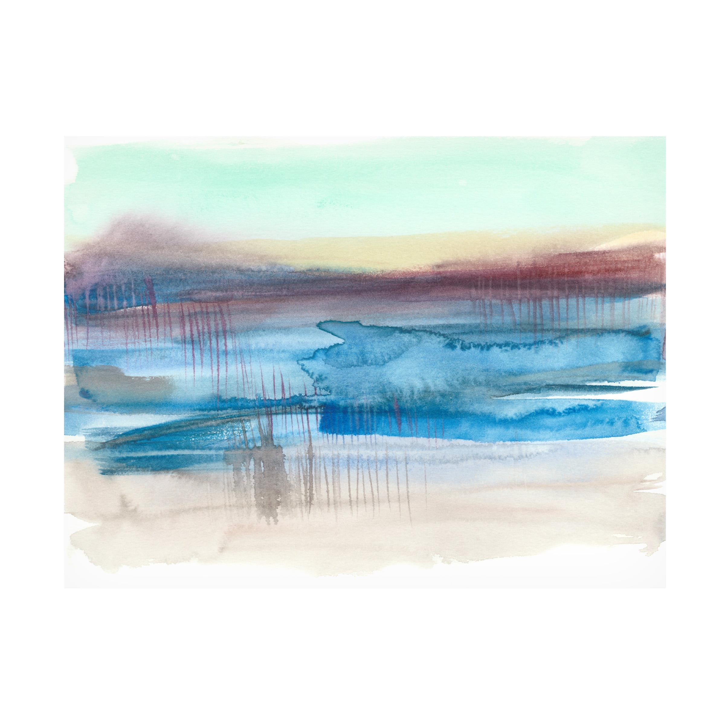 Jennifer Goldberger 'Burgundy Horizon I' Canvas Art