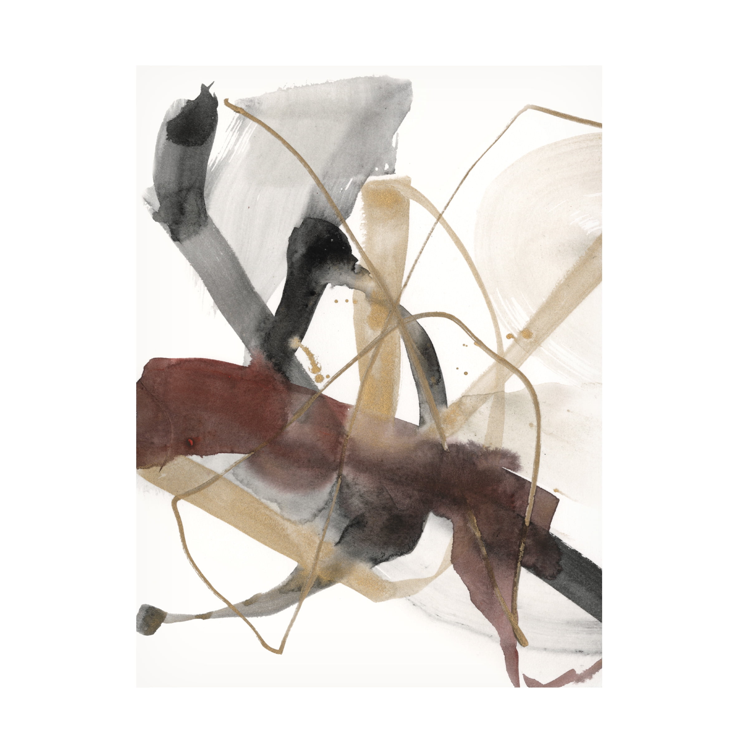 Trademark Fine Art Jennifer Goldberger Burgundy Interjection I Canvas Wall Art - 18x24