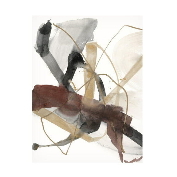 Trademark Fine Art Jennifer Goldberger Burgundy Interjection I Canvas Wall Art - 18x24