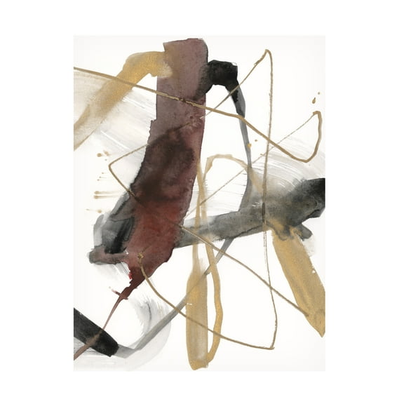 Jennifer Goldberger 'Burgundy Interjection II' Canvas Art