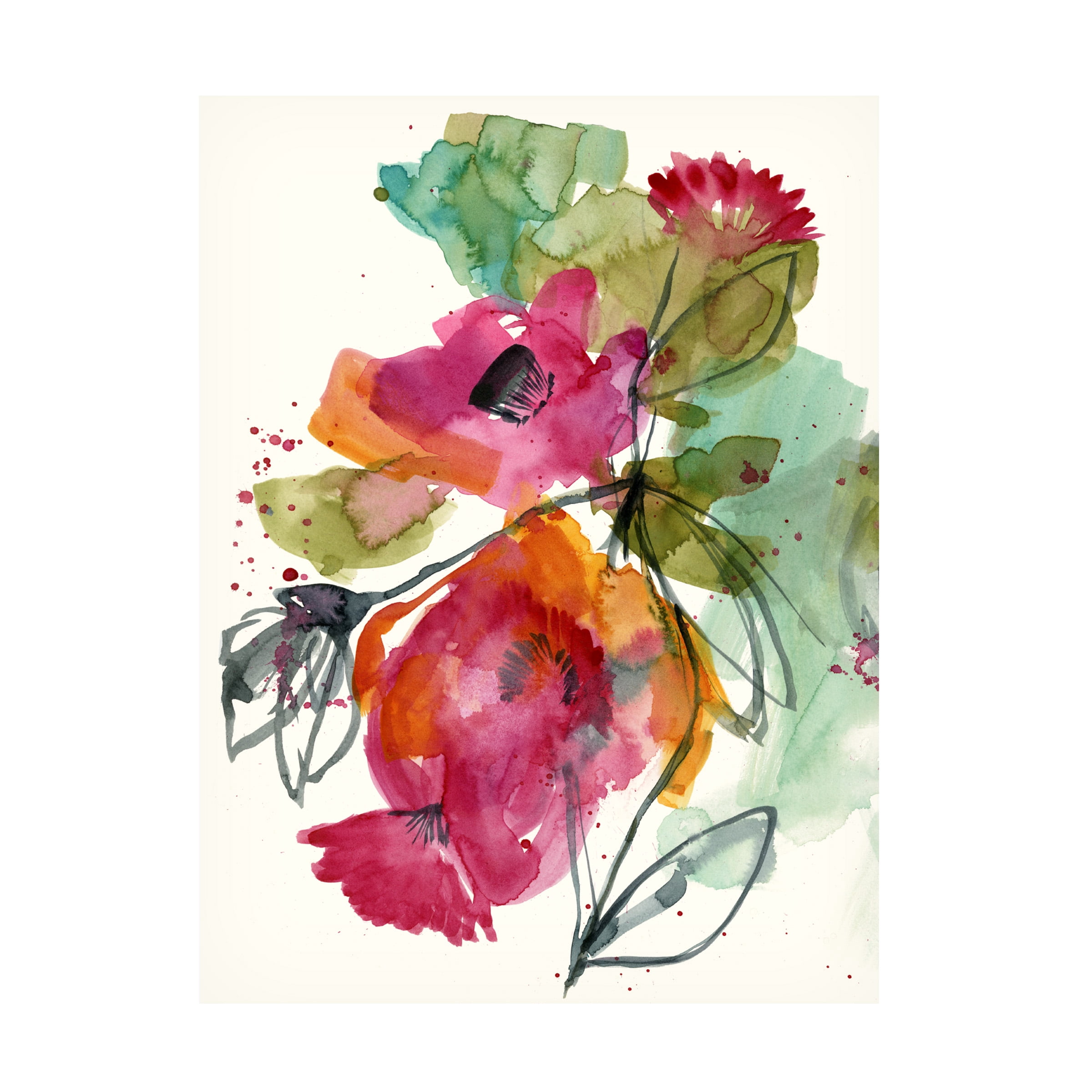 Jennifer Goldberger 'Flower Party I' Canvas Art