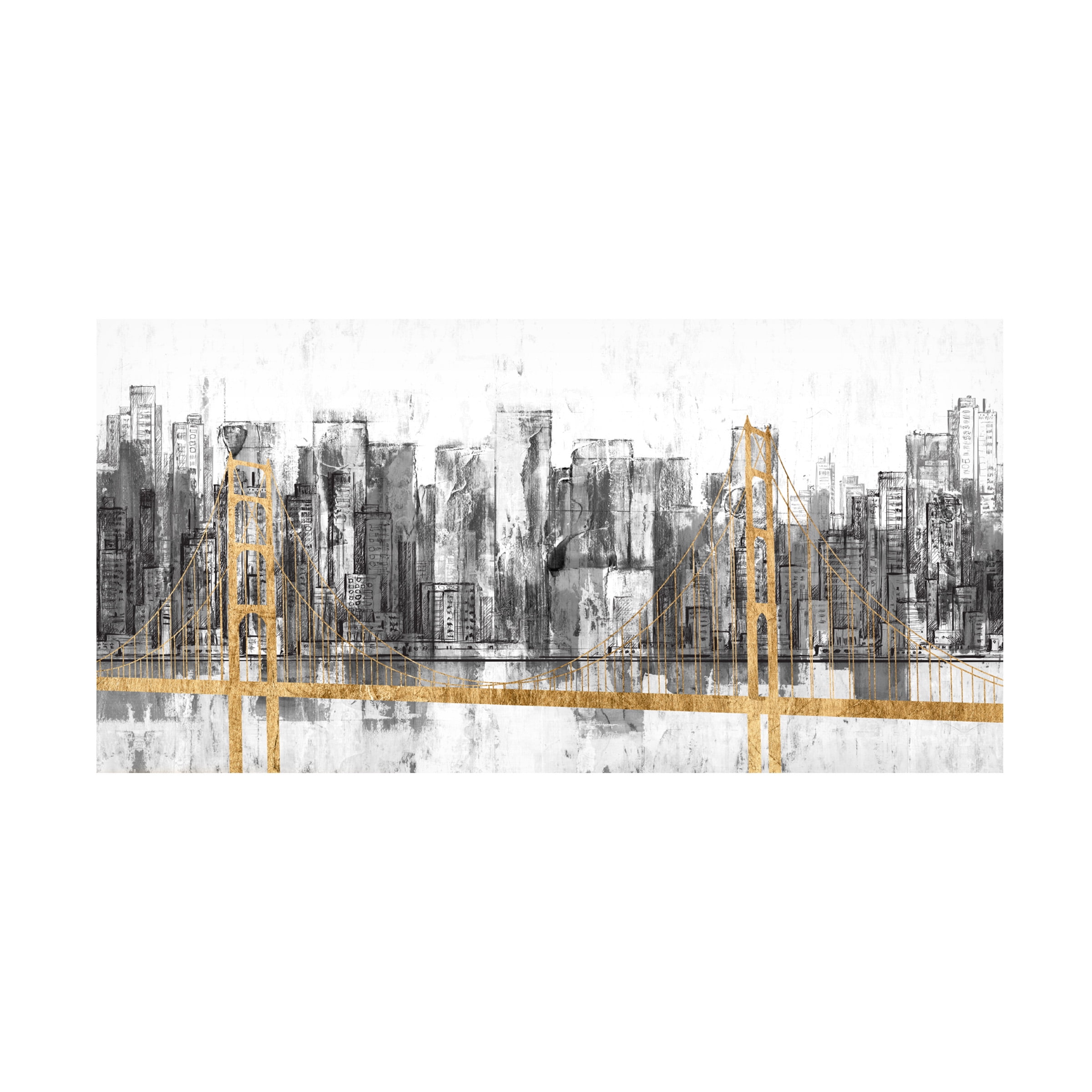 Jennifer Goldberger 'Golden Bridge Panorama' Canvas Art