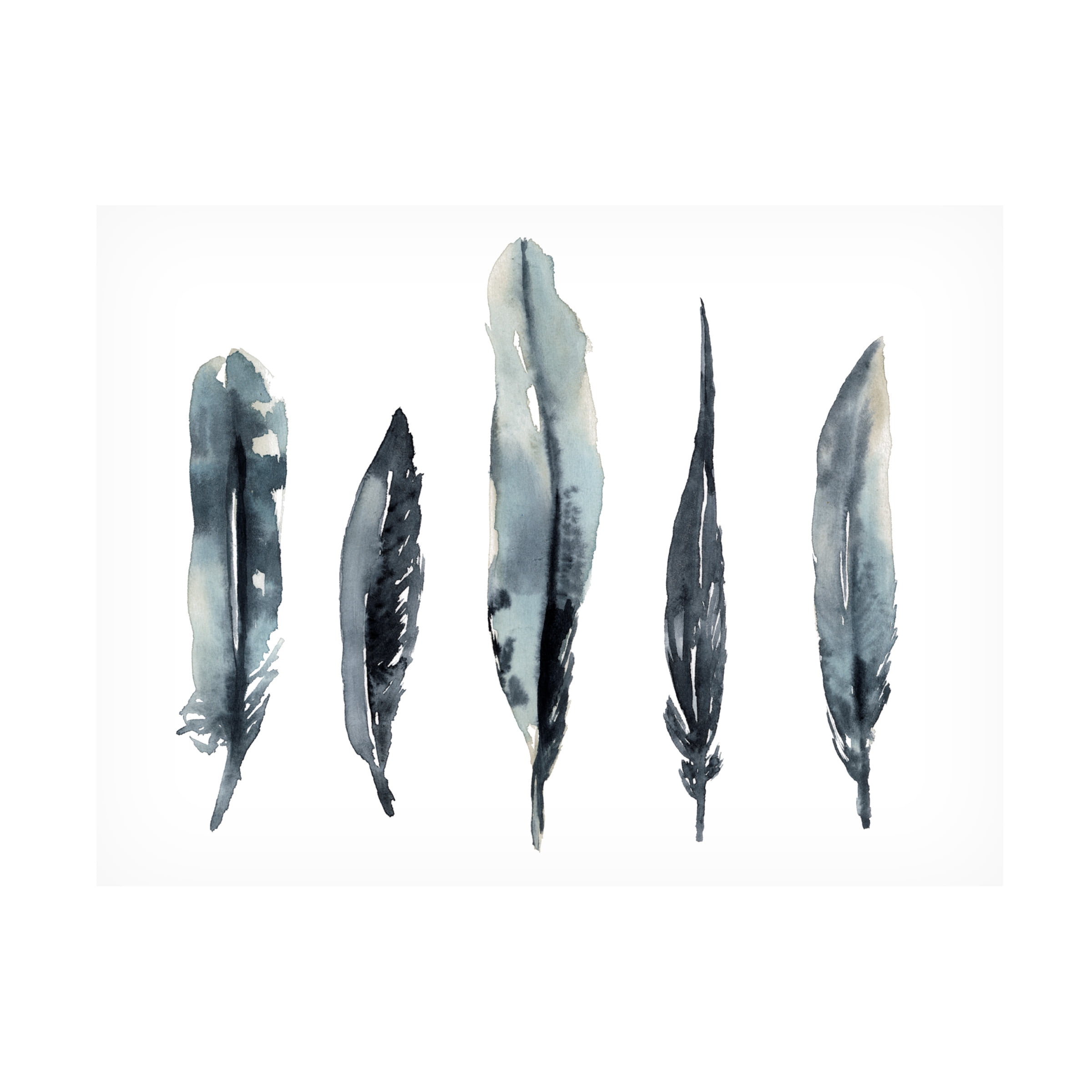 Jennifer Goldberger 'Indigo Feathers I' Canvas Art