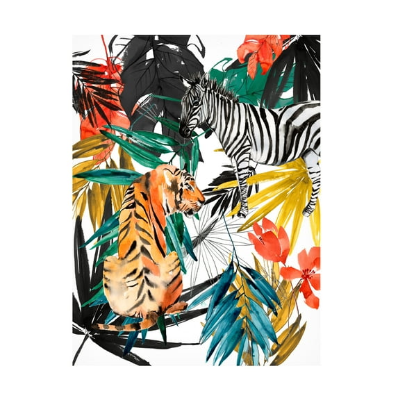 Jennifer Goldberger 'Jungle Life II' Canvas Art