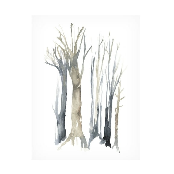 Jennifer Goldberger 'Neutral Treeline II' Canvas Art