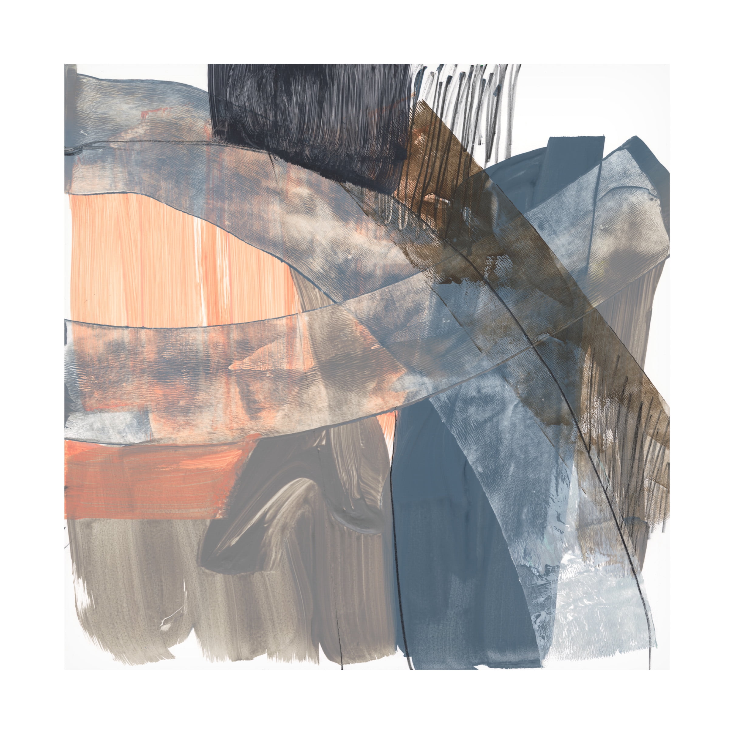 Jennifer Goldberger 'Neutrals & Coral I' Canvas Art