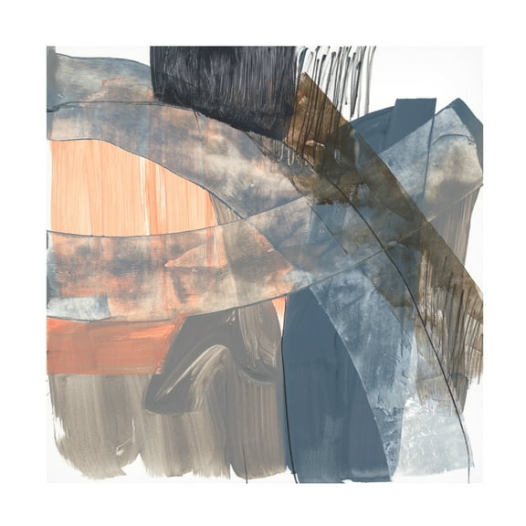 Jennifer Goldberger 'Neutrals & Coral I' Canvas Art