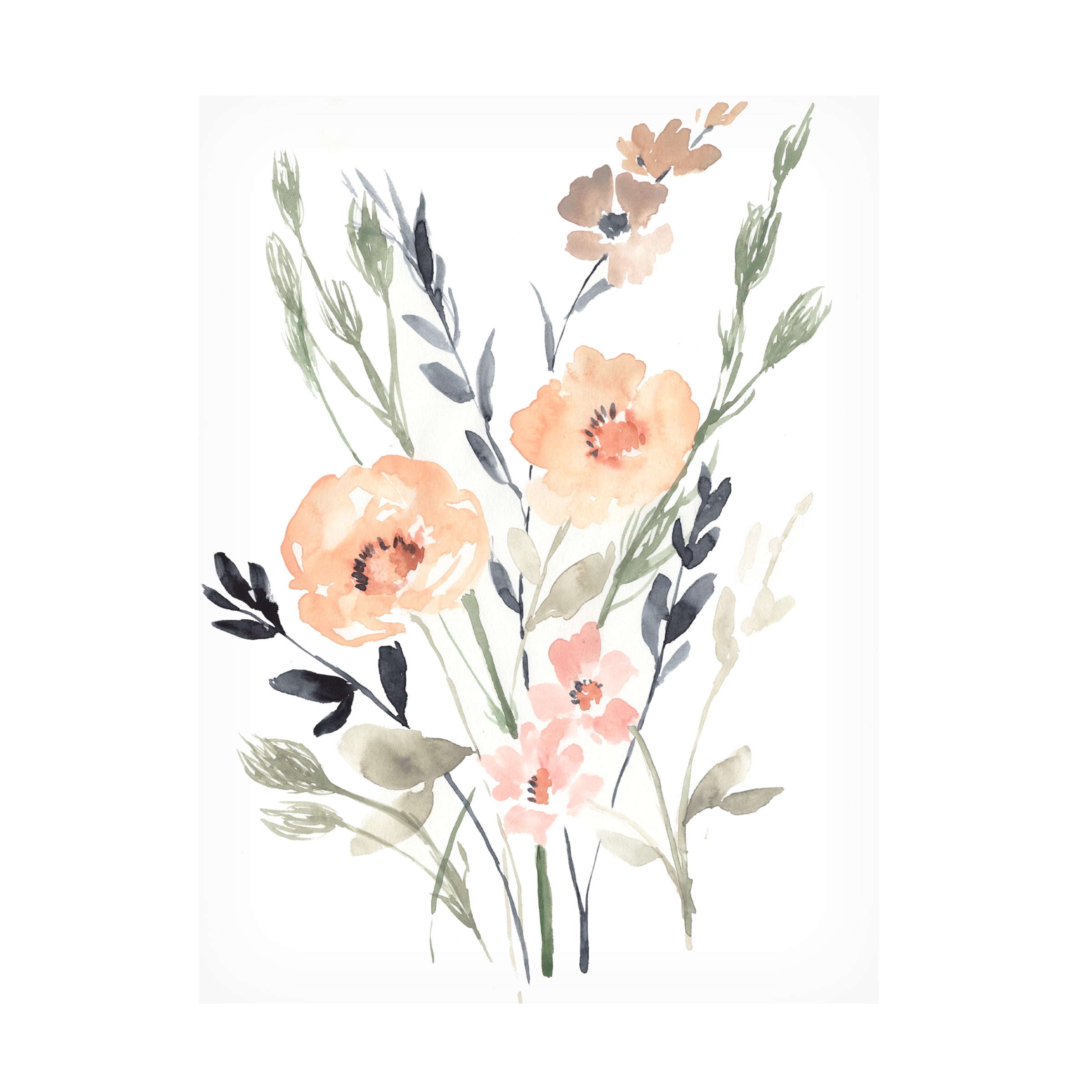 Jennifer Goldberger 'Peach and Paynes Bouquet II' Canvas Art