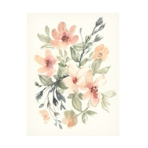 Jennifer Goldberger 'Peachy Pink Blooms II' Canvas Art