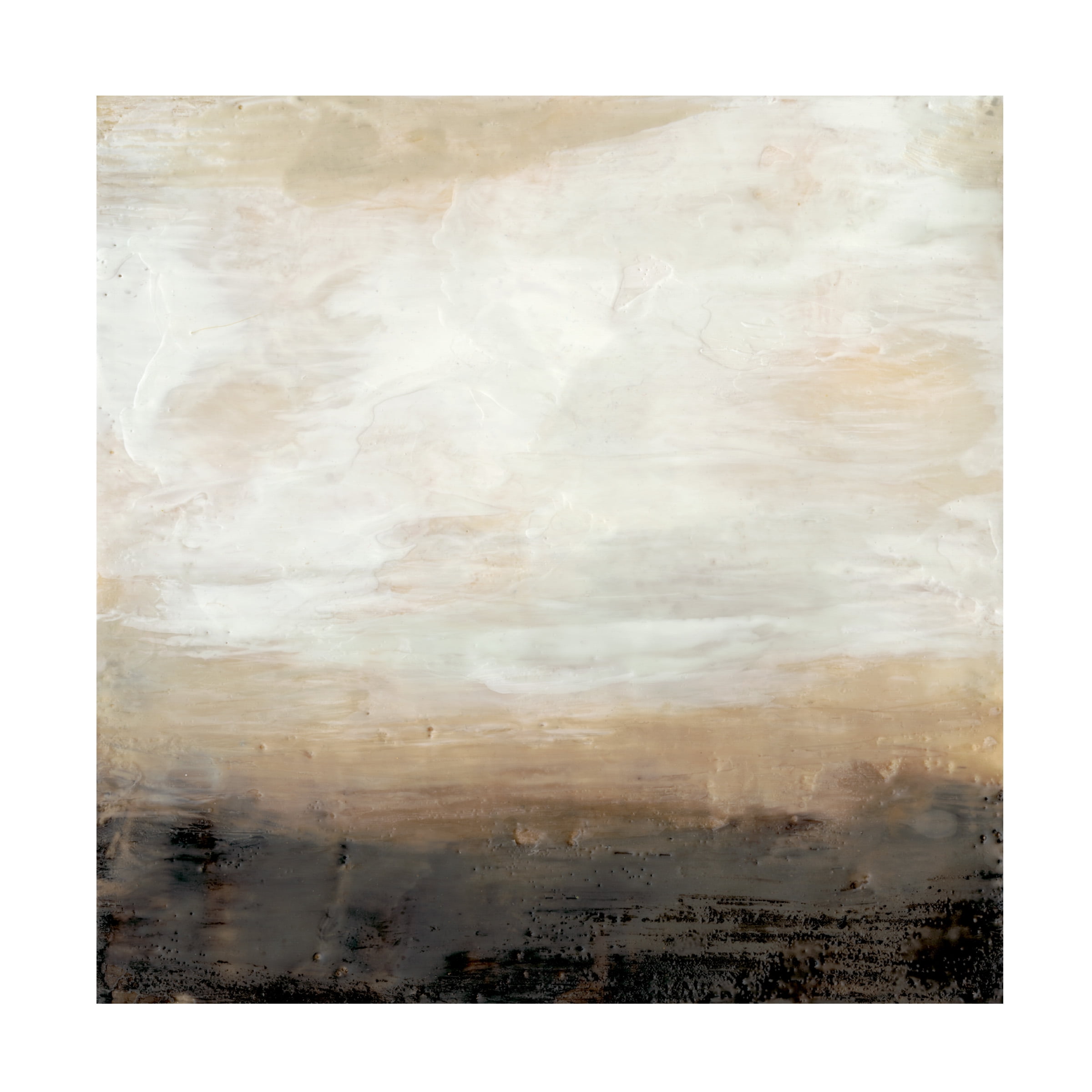 Jennifer Goldberger 24" x 24" Beige and Brown Abstract Canvas Art