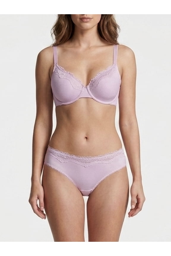 3 Pack Wired Full Cup Lace Trim Scoop Bra with Underwire Adjustable Straps Double Layered Wing Support and Comfortable Fit (32B-40C)