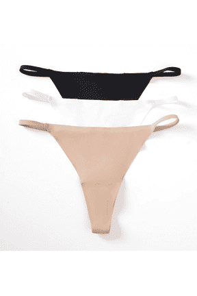 3 Pack Women’s Microfiber Double‑Layered Side G‑String Thong (S–XL)