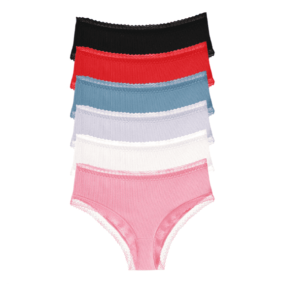 Jennifer Intimate 6 Pack Organic Cotton Modal Blend Cheeky Panty with Silky Lace Trim Breathable Full Coverage Briefs (S–XL)