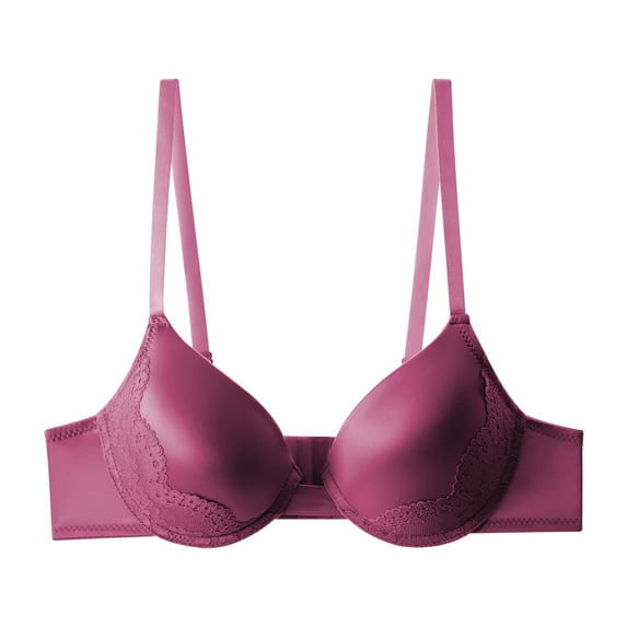 Jennifer Intimate Very Elegant Bra Smooth Satin Finish with Peacock Lace Design in Rose Only Sizes (32B–40C)