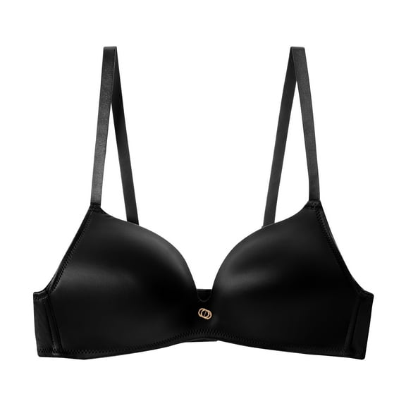 Jennifer Intimate Wireless Bra Smooth Satin Finish with Center Charm Black Only Sizes (32B–40C)
