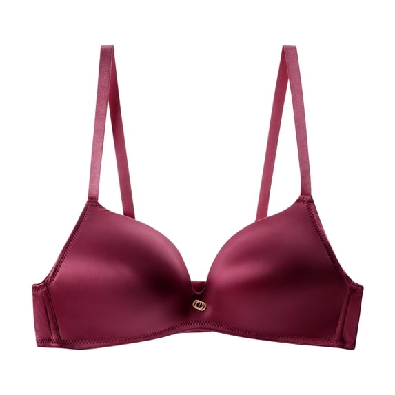 Jennifer Intimate Wireless Bra Smooth Satin Finish with Center Charm Mauve Only Sizes (32B–40C)