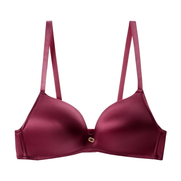 Jennifer Intimate Wireless Bra Smooth Satin Finish with Center Charm Mauve Only Sizes (32B–40C)