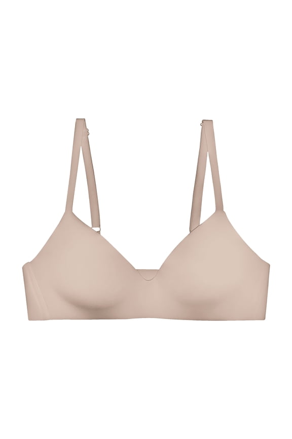 Women’s Lightly Lined Scoop Bra with No Underwire Matted Nylon Fabric Convertible Straps Double Layered Wing Support Available in Nude Only Sizes (32B-40C)