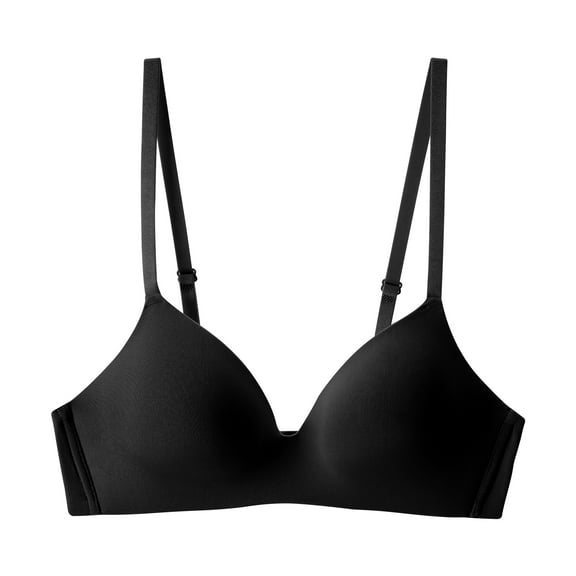 Jennifer Intimate Women’s Lightly Lined Scoop Bra with No Underwire Shiny Nylon Fabric Convertible Straps Double Layered Wing Support Available in Black Only Sizes (32B-40C)