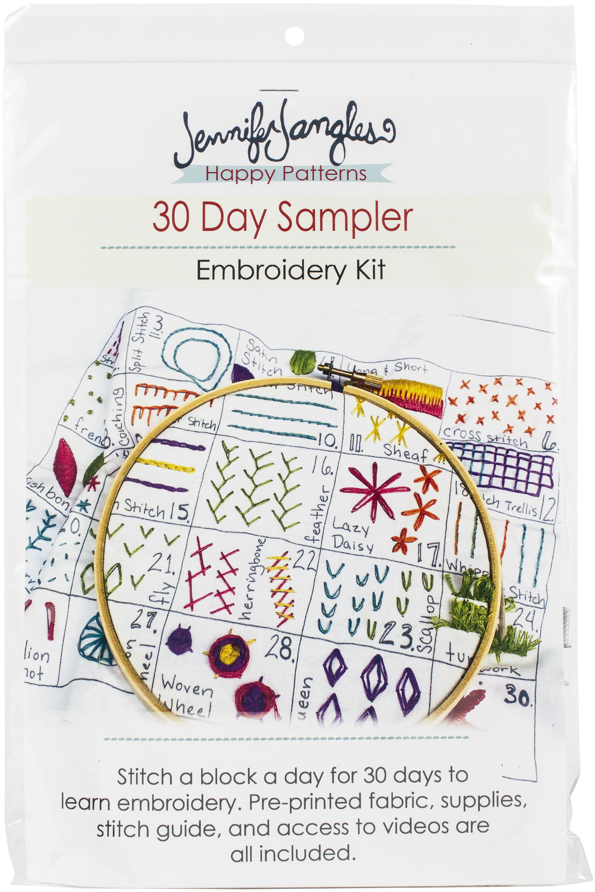 Jennifer Jangles Embroidery Kit-30 Day Sampler