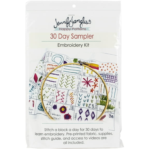 Jennifer Jangles Embroidery Kit-30 Day Sampler