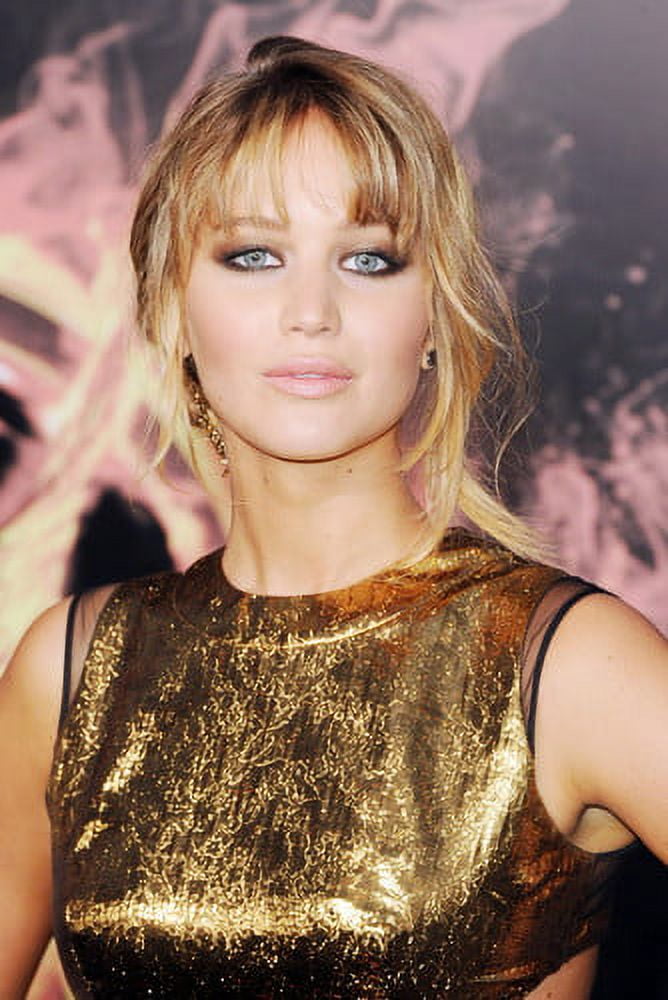 Jennifer Lawrence Striking Pose In Gold Dress 24X36 Poster - Walmart.com