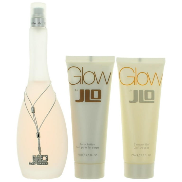 Jennifer Lopez Glow 3 Piece Gift Set for Women (EDT 3.4oz, Body