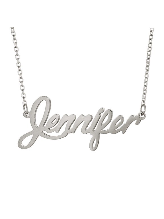 Jennifer Name Necklace Monogram Initial Necklace Stainless Steel Jewelry Valentine Gift