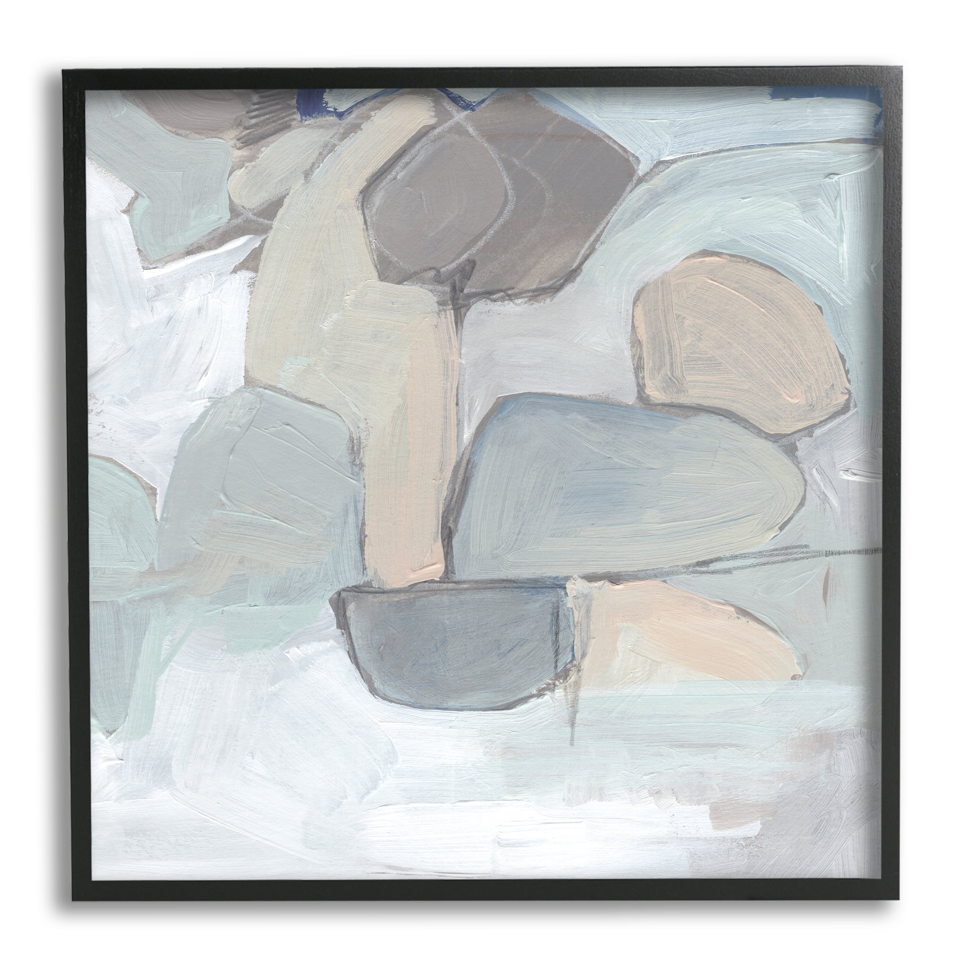 Jennifer Paxton Parker Abstract Neutral Geometric Shapes Round Rock Landscape 12 in x 12 in Framed Painting Canvas Art Print, by Stupell Home Décor